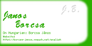 janos borcsa business card