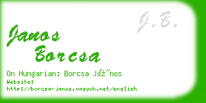 janos borcsa business card